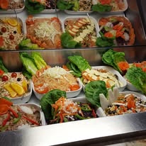 Fresh buffet dishes at Chom Chom Canterbury